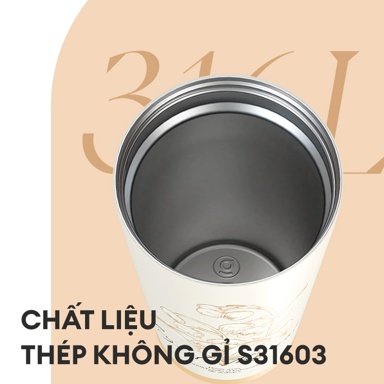  Ly Giữ Nhiệt Cao Cấp GERM BST Hoa Huệ Thung Lũng - Hồng 500ml – Inox 316L Nguyên Khối 