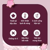  Ly Giữ Nhiệt Cao Cấp GERM BST Hoa Anh Đào - Màu Hồng Trắng 500ml - Inox 316L Nguyên Khối 