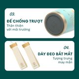  Ly Giữ Nhiệt Cao Cấp GERM BST Cỏ Bốn Lá - Màu Xanh Trắng 390ml - Inox 316L Nguyên Khối 