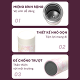  Ly Giữ Nhiệt Cao Cấp GERM BST Hoa Anh Đào - Màu Hồng Trắng 300ml - Inox 316L Nguyên Khối 