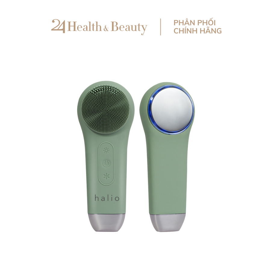  Máy Rửa Mặt Massage Tích Hợp Liệu Pháp Ánh Sáng và Nhiệt Halio Multi-task Cleansing & Massaging Device with Red Blue Light Therapy 5 in 1 - Sage Green 