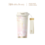  Ly Giữ Nhiệt Cao Cấp GERM BST Hoa Anh Đào - Màu Hồng Trắng 500ml - Inox 316L Nguyên Khối 