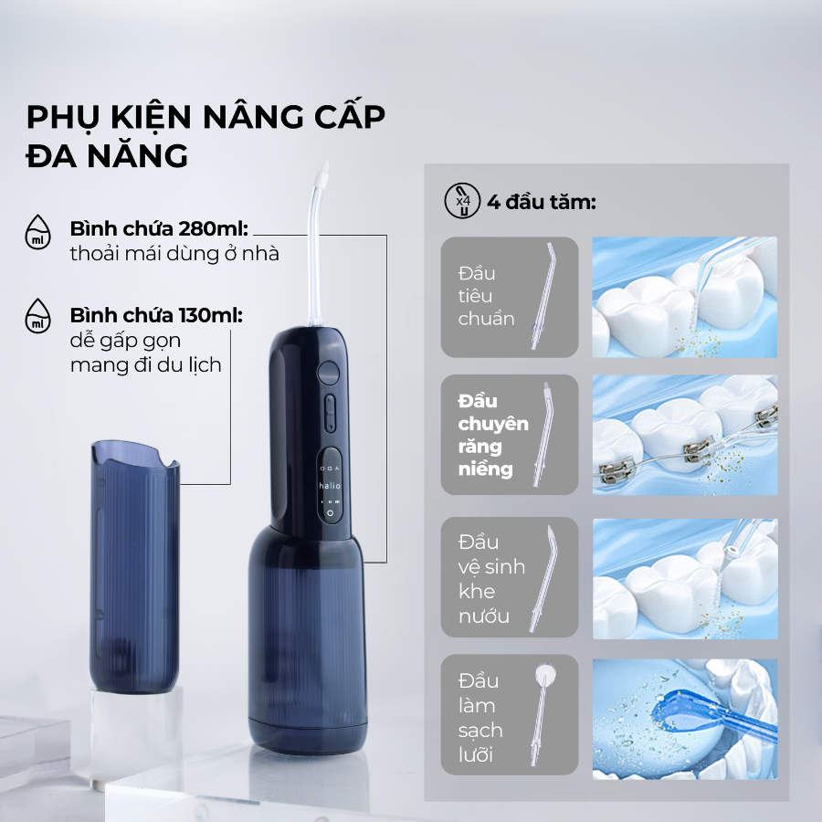  Máy Tăm Nước Halio UltraClean Express Hydro Floss - Ocean Blue 