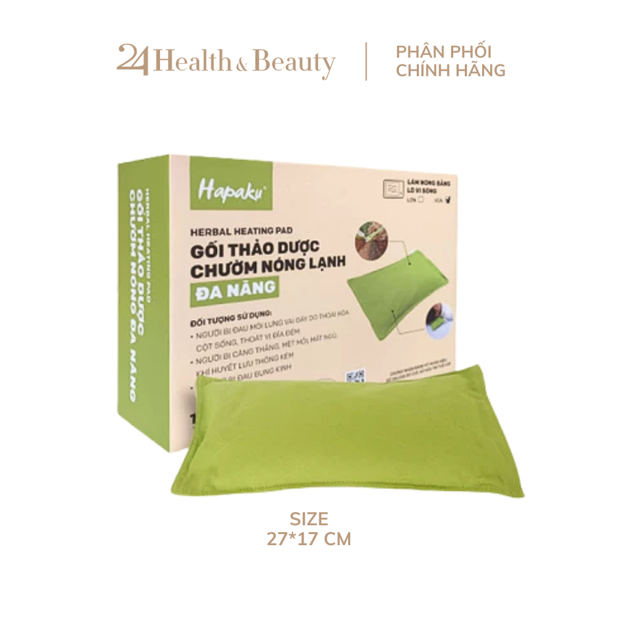  Gối Chườm Thảo Dược Đa Năng Hapaku – Làm Nóng Bằng Lò Vi Sóng (Size Vừa 27x17cm) 