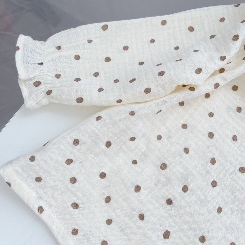  Pijama bé gái xô muslin Áo Lá Homewear A174, đồ bộ dài tay bé gái mặc ngủ bốn mùa thoáng mát 