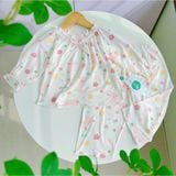  Bộ dài tay cho bé gái 95% sợi sồi Modal Ice Cool Áo Lá Homewear A238 mềm mướt mát lạnh babydoll họa tiết đáng yêu 