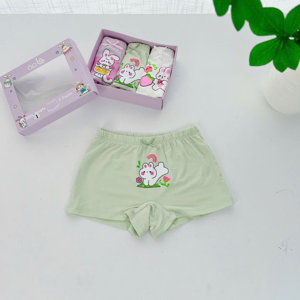  Quần lót bé gái vải sợi sồi Modal Áo Lá Homewear A200, quần chip đùi bé gái mặc váy kháng khuẩn mướt mát lạnh 