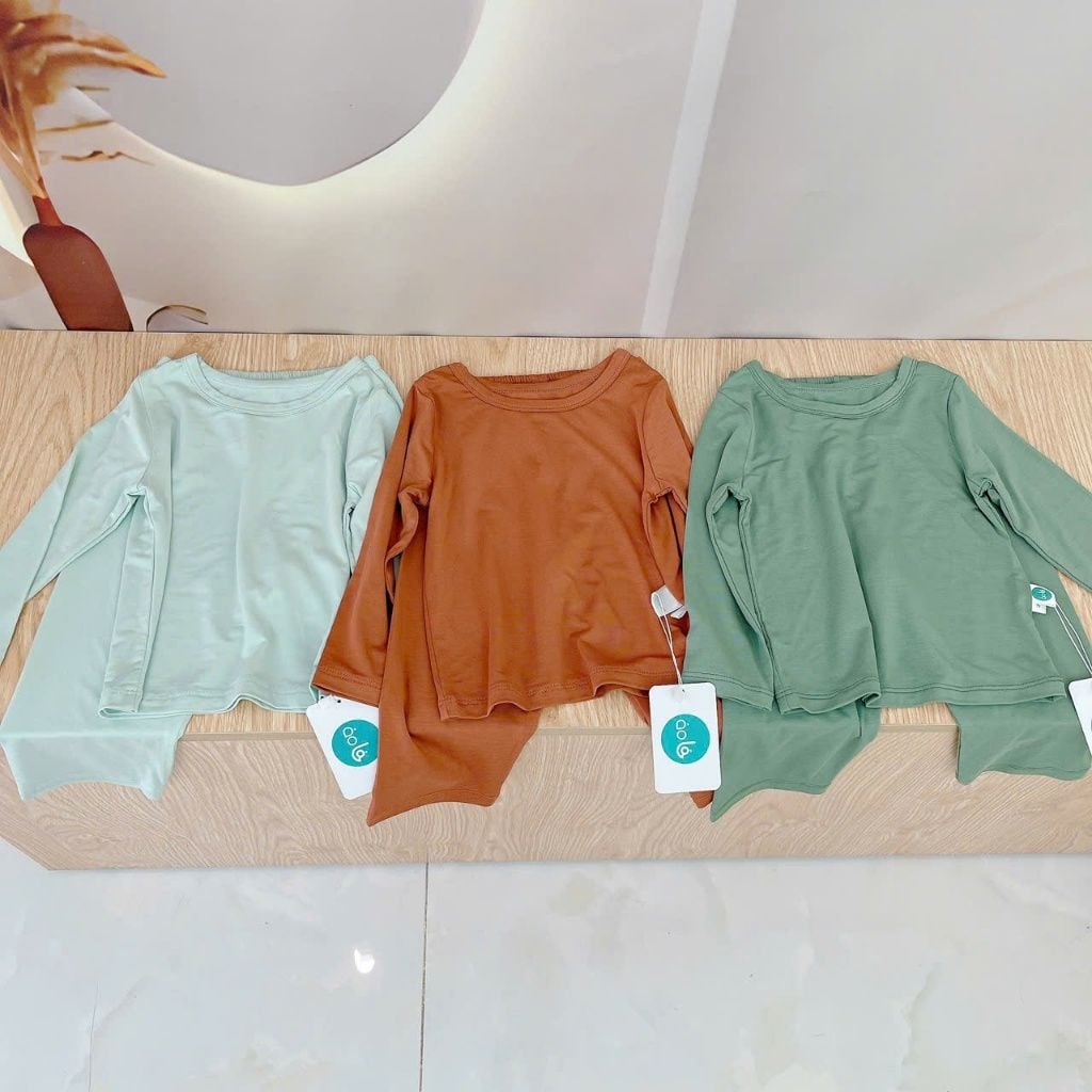  Bộ dài tay cho bé 95% sợi sồi Modal Áo Lá Homewear A221, pizama bé trai gái bốn mùa mát lạnh mềm mướt 