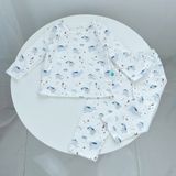  Đồ ngủ dài tay cho bé thun cotton dày dặn Áo Lá Homewear A196, bộ ngủ cotton cho bé nằm điều hòa thấm hút cao 