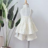  Bộ hai dây bé gái mặc hè xô muslin Áo Lá Homewear A121, đồ bộ hè bé gái quần đùi xô đũi babydoll dễ thương 