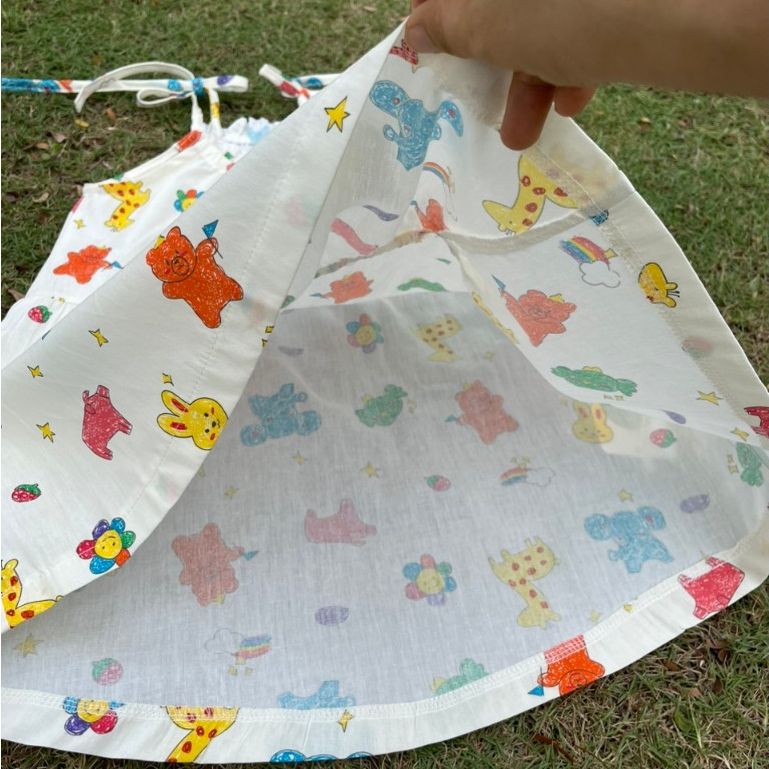  Váy hai dây bé gái mặc hè cotton mềm mát Áo Lá Homewear A141, váy hè cho bé gái babydoll maxi du lịch 