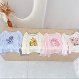  Bộ dài tay cho bé 95% sợi sồi Modal Áo Lá Homewear A209, pijama cho bé gái trai mềm mướt mát lạnh caro capybara kuromi 