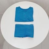  Bộ ngủ cho bé tay lỡ quần dài vải thun tăm Áo Lá Homewear A155, pijama cho bé trai và gái mặc ngủ bốn mùa siêu mềm mát 