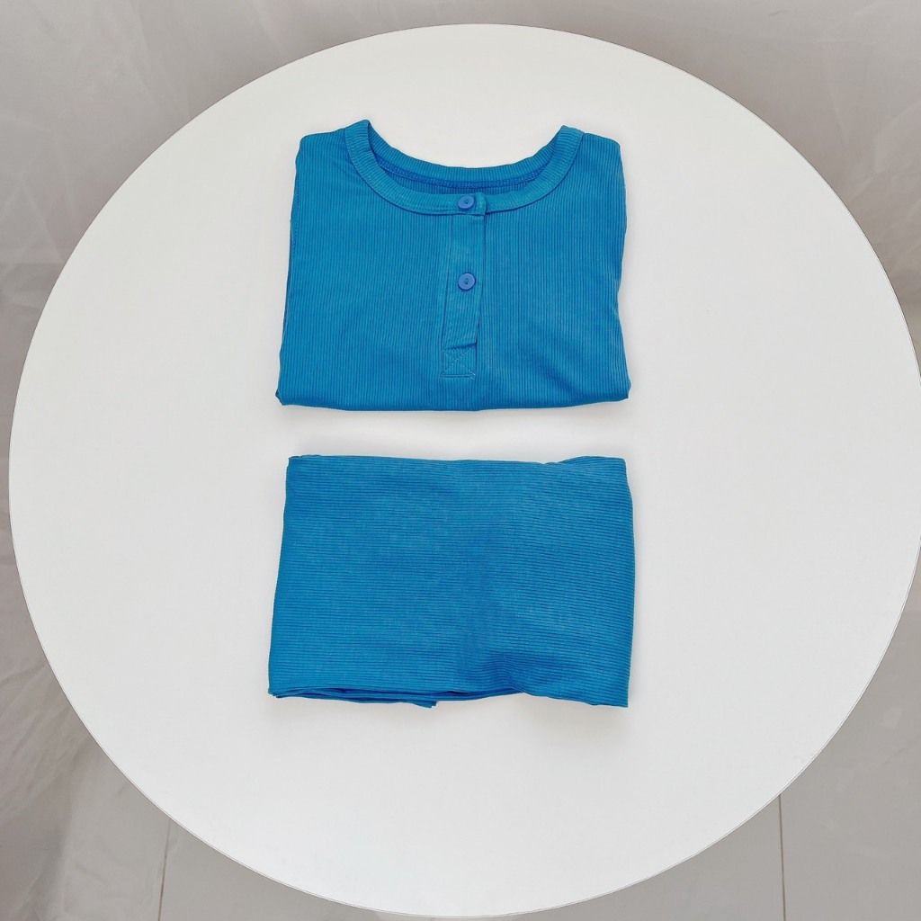  Bộ ngủ cho bé tay lỡ quần dài vải thun tăm Áo Lá Homewear A155, pijama cho bé trai và gái mặc ngủ bốn mùa siêu mềm mát 