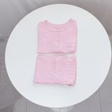  Bộ ngủ cho bé tay lỡ quần dài vải thun tăm Áo Lá Homewear A155, pijama cho bé trai và gái mặc ngủ bốn mùa siêu mềm mát 