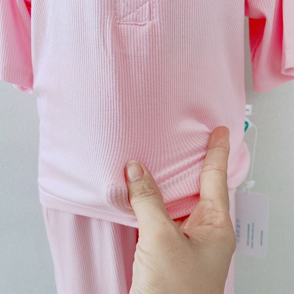  Bộ ngủ cho bé tay lỡ quần dài vải thun tăm Áo Lá Homewear A155, pijama cho bé trai và gái mặc ngủ bốn mùa siêu mềm mát 