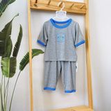  Bộ lửng cho bé vải modal A133 Áo Lá Homewear, bộ hè cho bé trai và bé gái sợi sồi siêu mướt mát hình in gấu dễ thương 