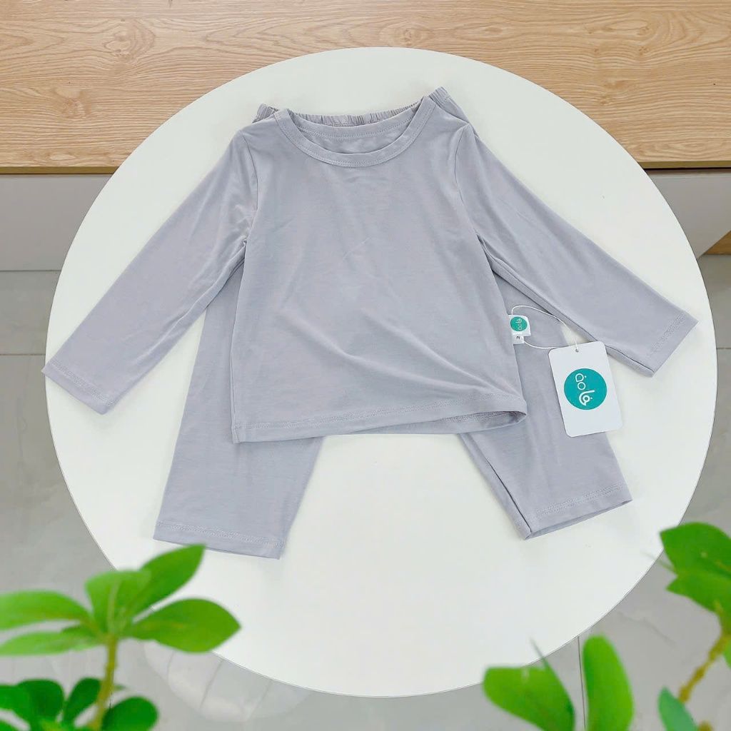  Bộ dài tay cho bé 95% sợi sồi Modal Áo Lá Homewear A221, pizama bé trai gái bốn mùa mát lạnh mềm mướt 