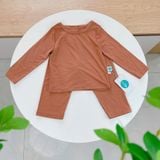  Bộ dài tay cho bé 95% sợi sồi Modal Áo Lá Homewear A221, pizama bé trai gái bốn mùa mát lạnh mềm mướt 