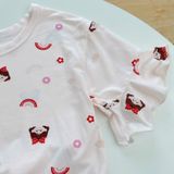 Bộ lửng bé gái Tencel Lycra mỏng mát lạnh Lá Homewear A260, đồ mặc hè cho bé họa tiết dễ thương kuromi melody 