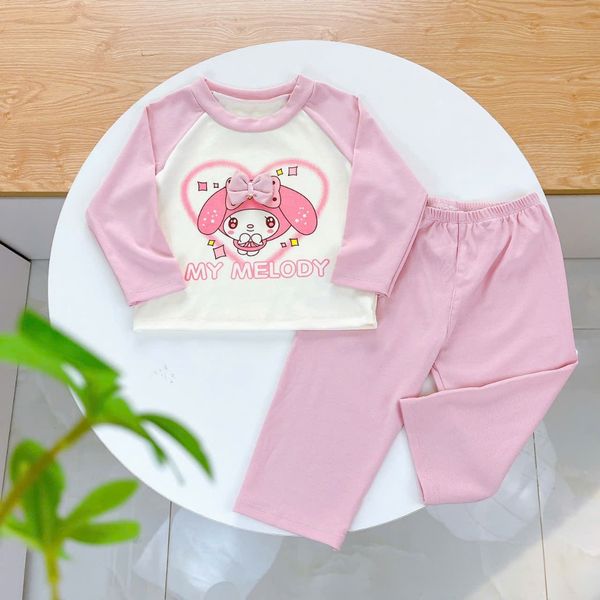  Bộ dài tay cho bé mặc ngủ vải Lyocell Áo Lá Homewear A228, pijama cho bé hình kuromi melody capybara mềm mát thấm hút 