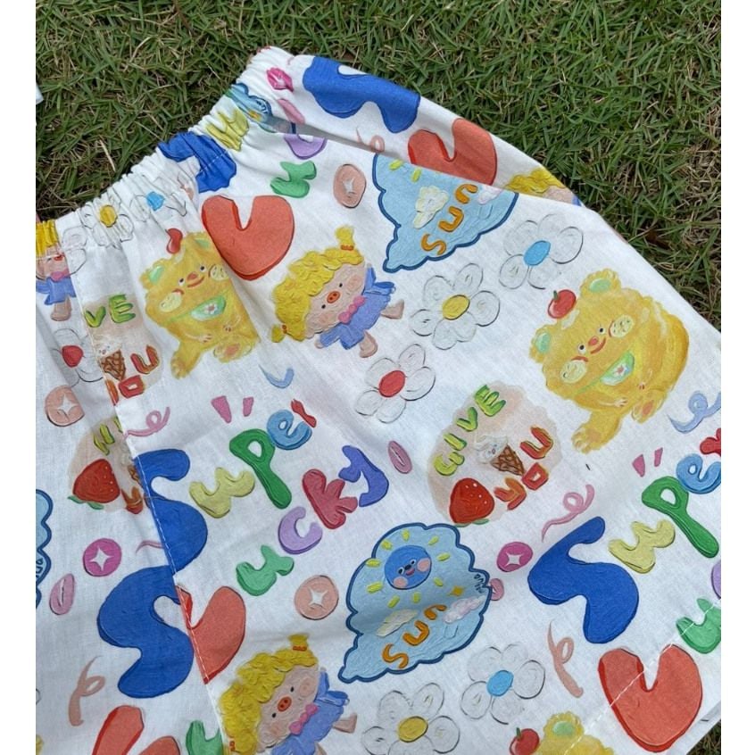  Bộ ba lỗ bé trai cổ pizama cotton mềm mát Áo Lá Homewear A140, đồ du lịch hè cho bé trai sát nách quần đùi đi biển 