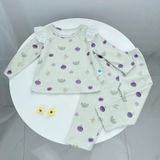  Đồ ngủ dài tay cho bé thun cotton dày dặn Áo Lá Homewear A196, bộ ngủ cotton cho bé nằm điều hòa thấm hút cao 