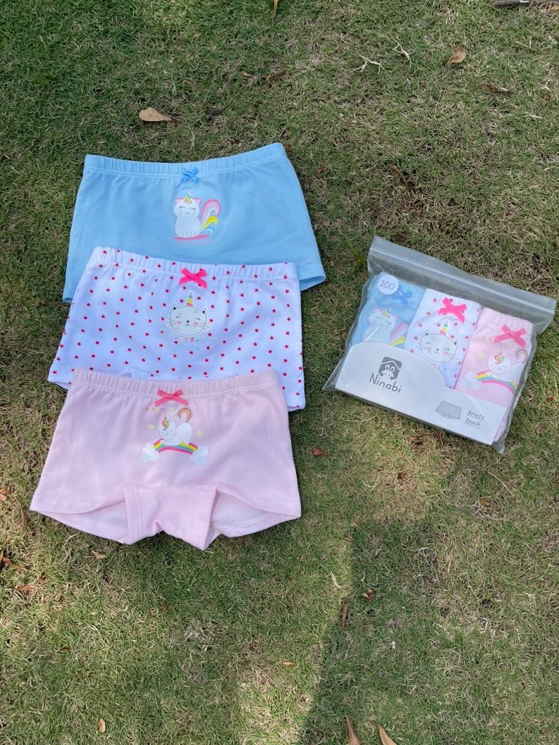  Quần chip đùi bé gái mặc váy vải cotton NNB011, combo 3 quần lót cho bé gái co giãn thoải mái 