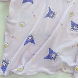  Bộ cộc tay bé gái Tencel Lycra mỏng mát lạnh Lá Homewear A266, bộ đùi bé gái mặc hè cổ tròn bèo xinh xắn kuromi 