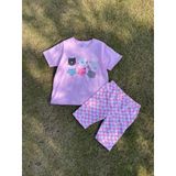  Bộ lửng bé gái thun cotton áo rộng quần legging cá tính, đồ bộ bé gái dễ thương NNB007 