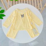  Đồ dài tay bé gái 95% sợi sồi Modal Ice Cool Lá Homewear A281, đồ ngủ cho bé mềm mướt mát lạnh viền ren chấm bi 