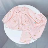  Pizama bé gái xô cotton Áo Lá Homewear A202, đồ dài tay bé gái babydoll mặc ngủ bốn mùa 