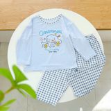  Bộ dài tay cho bé 95% sợi sồi Modal Áo Lá Homewear A209, pijama cho bé gái trai mềm mướt mát lạnh caro capybara kuromi 