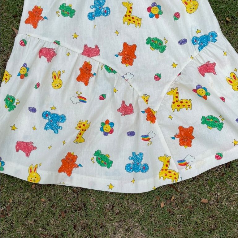  Váy hai dây bé gái mặc hè cotton mềm mát Áo Lá Homewear A141, váy hè cho bé gái babydoll maxi du lịch 