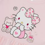  Đầm elsa cho bé gái thun cotton tay ngắn in hình hoạt hình kitty kỳ lân mickey minnie Áo Lá Homewear NNB003 