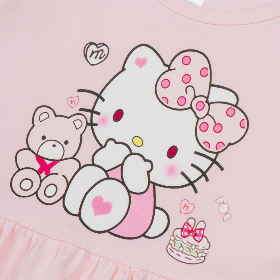  Đầm elsa cho bé gái thun cotton tay ngắn in hình hoạt hình kitty kỳ lân mickey minnie Áo Lá Homewear NNB003 