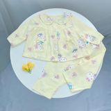  Pizama bé gái xô cotton Áo Lá Homewear A202, đồ dài tay bé gái babydoll mặc ngủ bốn mùa 