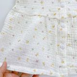  Bộ đùi bé gái xô muslin Áo Lá Homewear A264, bộ cộc tay bé gái cánh tiên bèo dễ thương babydoll 