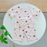  Bộ lửng bé gái Tencel Lycra mỏng mát lạnh Lá Homewear A260, đồ mặc hè cho bé họa tiết dễ thương kuromi melody 