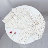 Pijama bé gái xô muslin Áo Lá Homewear A174, đồ bộ dài tay bé gái mặc ngủ bốn mùa thoáng mát 