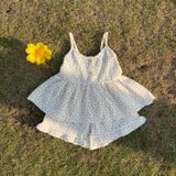  Bộ hai dây bé gái mặc hè xô muslin Áo Lá Homewear A121, đồ bộ hè bé gái quần đùi xô đũi babydoll dễ thương 