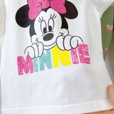  Đồ ngủ bé gái tay ngắn quần dài thun cotton in hình elsa mickey, bộ bé gái cánh tiên dễ thương Áo Lá Homewear NNB005 