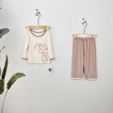  Đồ dài tay cho bé thun modal sợi sồi Áo Lá Homewear A178, pizama cho bé mặc ngủ sợi tự nhiên mềm mướt mát lạnh 