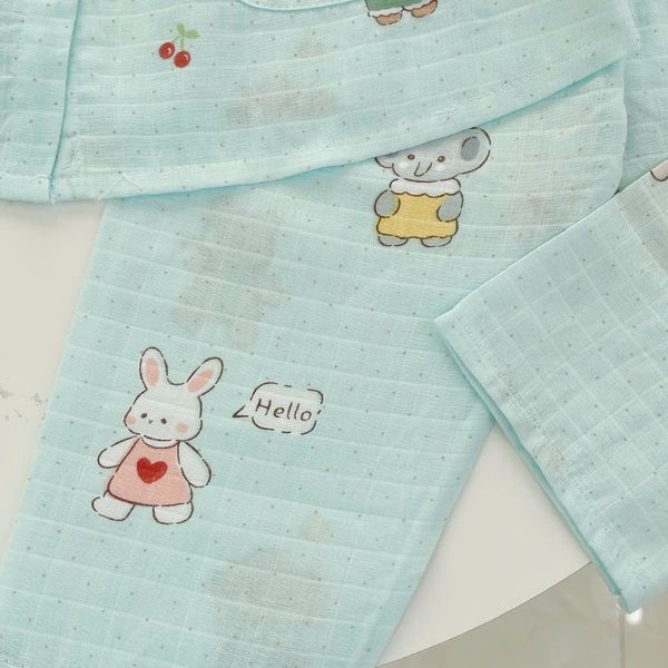  Pijama cho bé gái dài tay xô cotton Áo Lá Homewear A166, bộ dài tay bé gái babydoll mặc ngủ vải xô đũi mát bốn mùa 