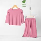  Bộ dài tay cho bé vải thun modal siêu mềm mát Áo Lá Homewear A048, pijama cho bé mặc ngủ vải sợi sồi 