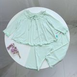  Bộ dài tay cho bé gái vải thun modal siêu mềm mát Áo Lá Homewear A068, pijama cho bé mặc ngủ vải sợi sồi 