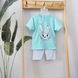  Bộ lửng bé gái thun cotton áo rộng quần legging cá tính, đồ bộ bé gái dễ thương NNB007 