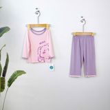  Đồ dài tay cho bé thun modal sợi sồi Áo Lá Homewear A178, pizama cho bé mặc ngủ sợi tự nhiên mềm mướt mát lạnh 