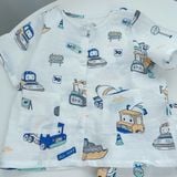  Pijama bé trai tay ngắn quần đùi xô cotton Áo Lá Homewear A105, đồ bộ cộc tay cho bé trai 
