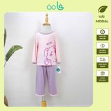  Đồ dài tay cho bé thun modal sợi sồi Áo Lá Homewear A178, pizama cho bé mặc ngủ sợi tự nhiên mềm mướt mát lạnh 